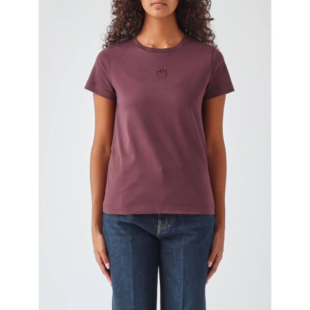 Pinko Women Pinko Cotton Short-Sleeve T-Shirt With Love Birds Logo